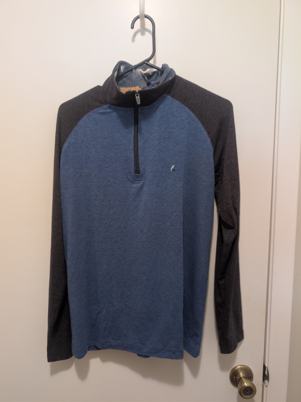 Tailor Vintage Blue & Charcoal Quarter-Zip Pullover
